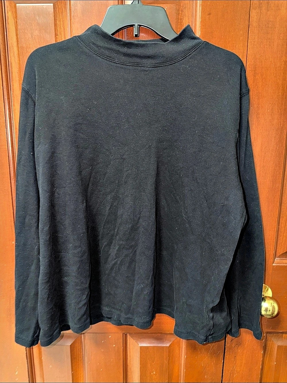 NorthCrest Women’s Plus Black Long Sleeve Mock Neck